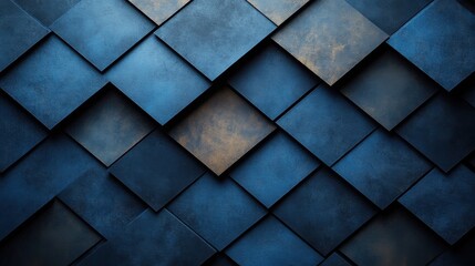 Intersecting polygons on a Blue background, minimalist design banner template with white space for text. Ideal for dynamic and modern presentations, websites, and digital designs.