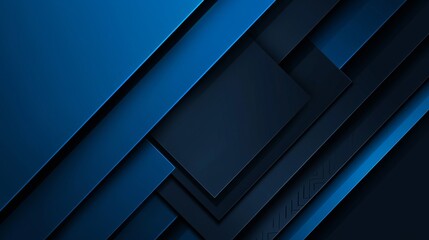 Fototapeta premium Blue background with geometric repetition. Banner template with white space in the center for text. Suitable for abstract minimalist wallpaper and contemporary graphic design projects.