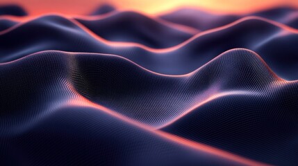 Abstract sunset digital landscape