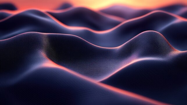 Abstract sunset digital landscape