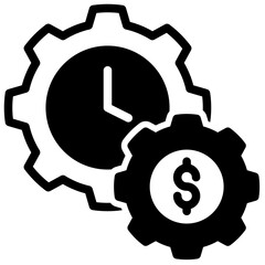 time is money vector glyph icon