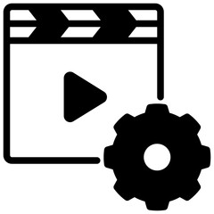 video production vector glyph icon
