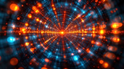 Fototapeta premium Abstract swirling tunnel of vibrant light