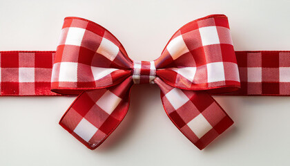 a charming red and white gingham bow perfect for festive decorations and adding a playful touch to any gift or design