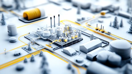 Climate research station, futuristic carbon capture technology, 3D illustration