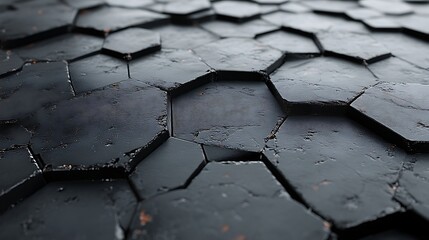 Abstract Dark Hexagonal Pattern Surface Texture