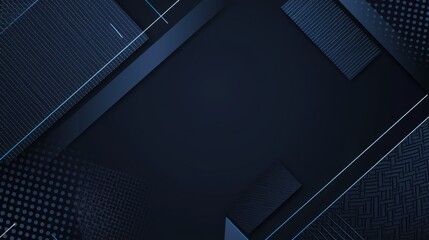 Obraz premium Photo of Blue Background with Abstract Triangles and Lines for Design, Featuring White Space in the Center for Text. Ideal for Banner Templates and Digital Projects. Minimalist Wallpaper.