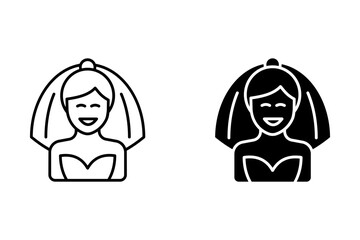 Bride icon. sign for mobile concept and web design. vector illustration