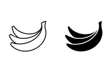 Obraz premium Banana icon set. Tropical fruit sign. for mobile concept and web design. vector illustration on white background