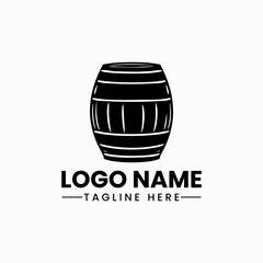 Barrel logo vector barrel hand drawn vector illustrations. Wooden sketch drawing label