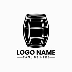 Barrel logo vector barrel hand drawn vector illustrations. Wooden sketch drawing label