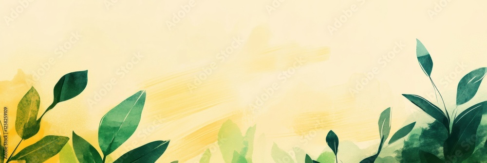 Aufkleber upward flowing lines symbolize plant growth against a soft, warm background of light and color in a 