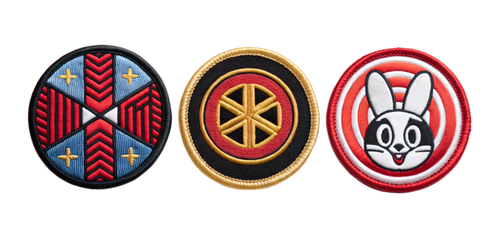 WOW Embroidered Patch Badge on White Background, Expression Patch, WOW Badge, Custom Embroidery Design, PNG Transparent