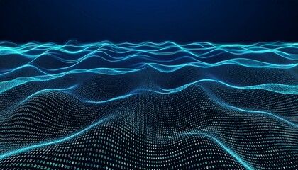 Data of crypto waves. 3D illustration of wavy lines in the information code field. Data flow.
Generated image