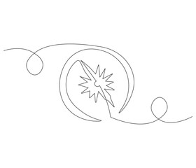 Continuous one line drawing of compass. Single line drawing illustration of navigate. Compass concept vector art. Doodle line illustration.