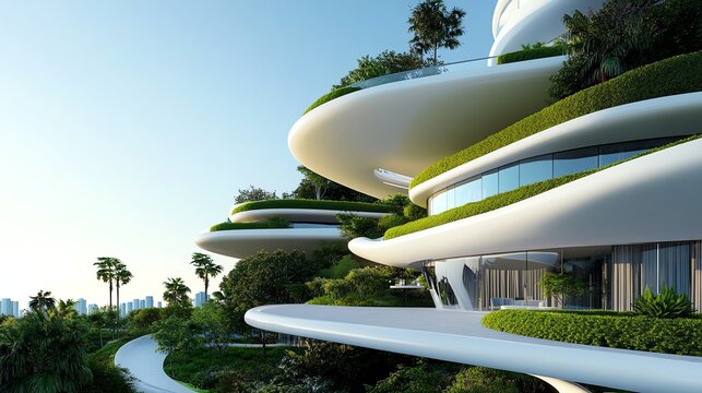 Futuristic ecolab with AIdriven sustainability research, vertical gardens, and selfsustaining energy sources