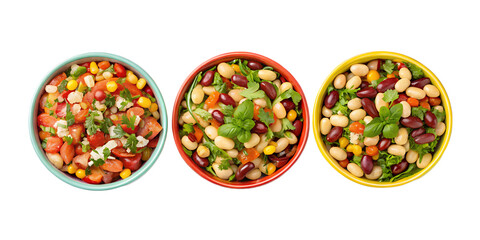 Bean Salad with Colorful Mix of Vegetables, Fresh Salad, Healthy Bean Dish, Vibrant Salad Recipe, PNG Transparent