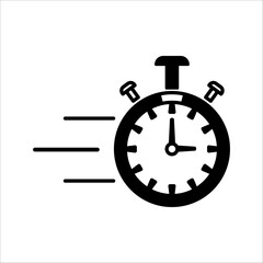 Stopwatch icon, logo. Chronometer, timer sign. Stopwatch icon isolated on white background. Vector illustration