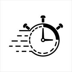 Stopwatch icon, logo. Chronometer, timer sign. Stopwatch icon isolated on white background. Vector illustration