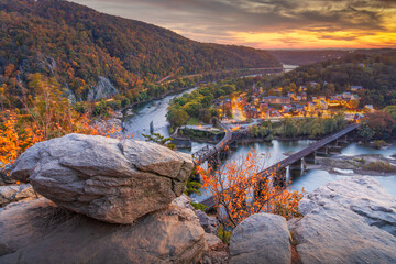 Harpers Ferry, West Virginia, USA overlooking the Shenandoah Valley
