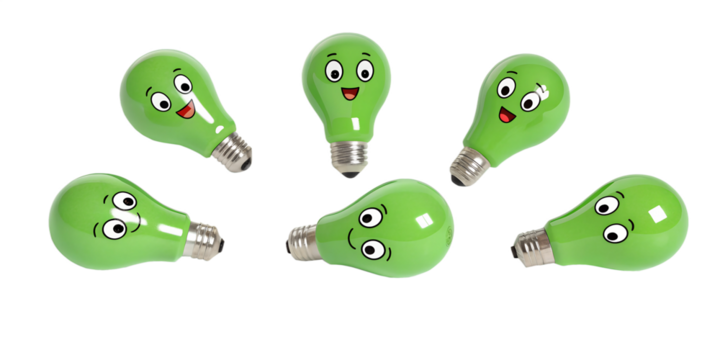 Cartoon Light Bulb on White Background, Fun Light Bulb Design, Cartoon Bulb Icon, Bright Light Illustration, PNG Transparent