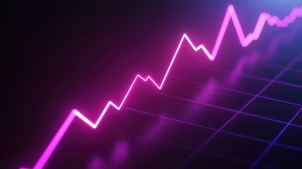 Fototapeta premium Abstract glowing line graph representing growth and trends