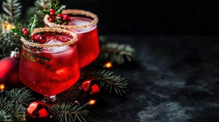 Festive Cranberry Cocktails, Christmas Decor