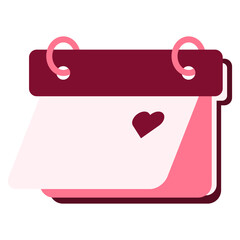 Calendar Icon Marked For Valentines Day