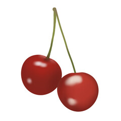 Red glossy cherry png