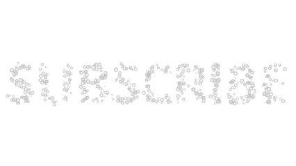 Subscribe button with white bubbles on transparent background