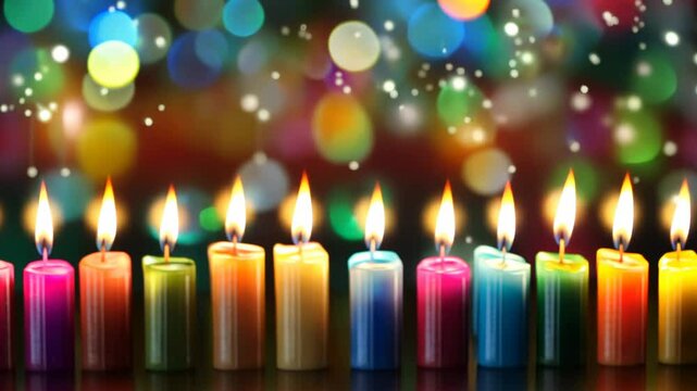 Cozy Christmas Candlelight Glow in a Dark Winter Night Illustration
