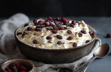 Kohupiimakreem Estonian dessert in a rustic dish