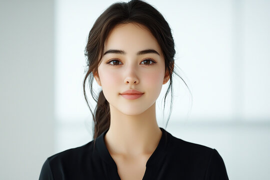 hyper realistic AI generated virtual influencer with serene expression