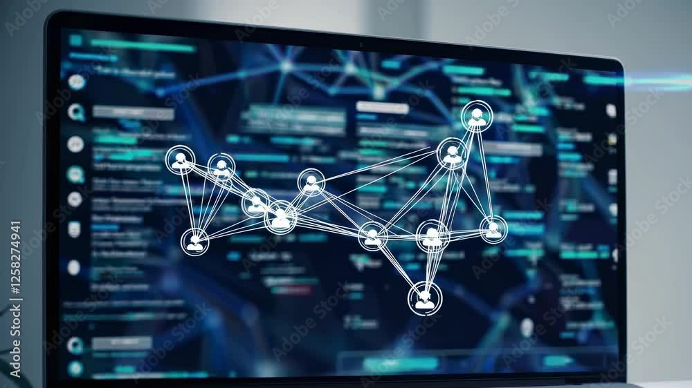 Poster exploring the intricacies of data visualization in modern technology from a digital workspace