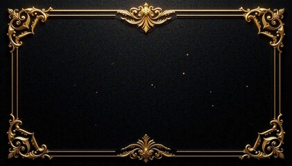 Elegant black and gold luxury VIP invitation background with ornate design elements and shimmering details, invitation card, luxury, invitation