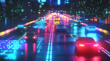 Abstract representation of AI managing traffic in a.jpeg.