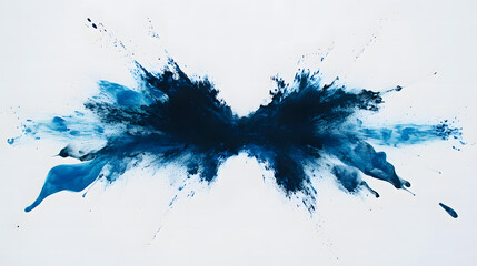Abstract Blue Ink Explosion Artistic Expression of Dynamic Energy and Movement