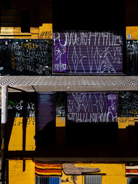 Grafite em rua, Colagem com fotografia urbana da cidade de S&atilde;o Paulo, Brasil