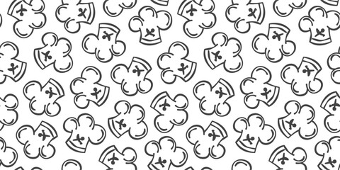 chef hat doodle pattern background. Chef Hat Illustration Seamless Background. Chef Hat Doodle.