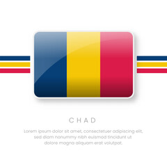 National Chad Flag.Vector Chad Button Flag. Realistic National Flag Design and Vector Template.