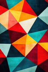 Colorful geometric pattern with sharp angular shapes and vibrant tones
