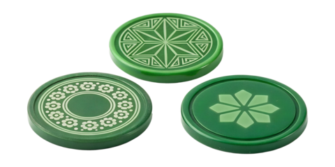 Green Board Game Counter on White Background, Gaming Pieces and Accessories, PNG Transparent