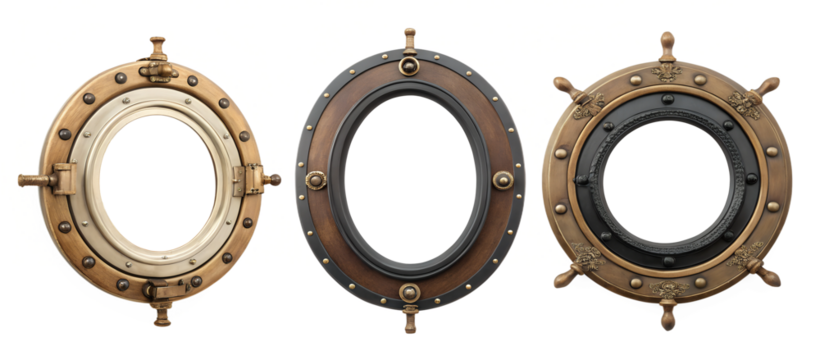 Boat Ship Porthole on White, Coastal Nautical Accessories, PNG Transparent