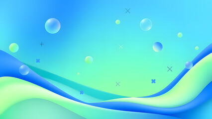 Abstract blue waves vector illustration with artistic flowing lines