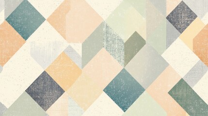 Abstract geometric pattern with textured pastel diamond shapes.