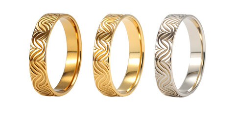 Golden Metallic Wave Band on White, Modern and Stylish Band Designs, PNG Transparent