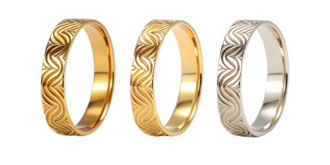 Golden Metallic Wave Band on White, Modern and Stylish Band Designs, PNG Transparent