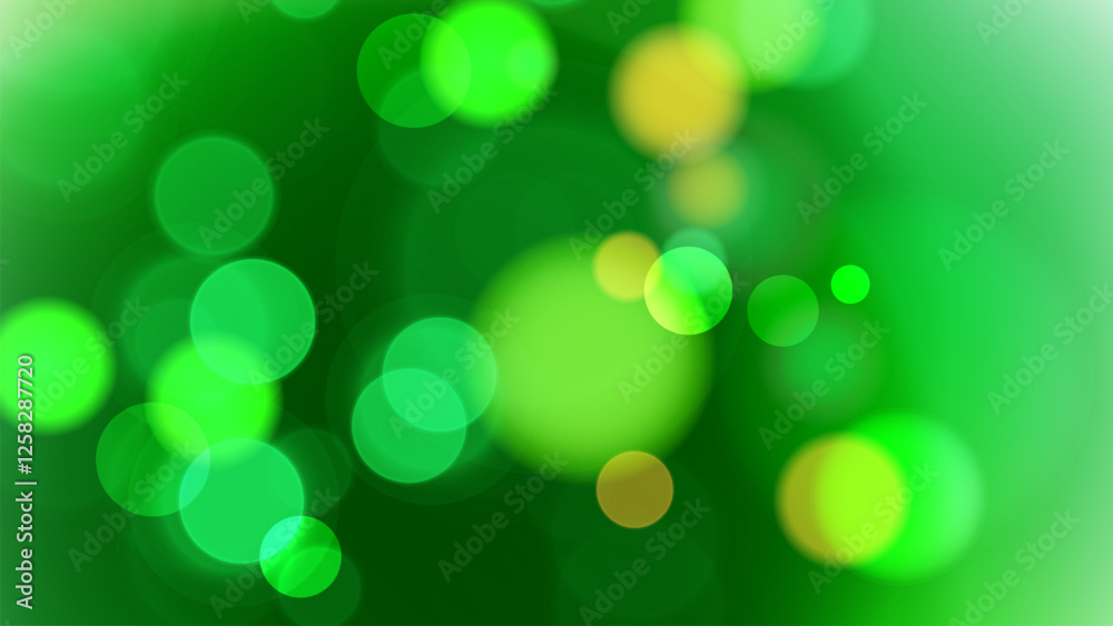 Poster bright bokeh lights. festive abstract blurred background. graphic template for patricks day holiday 