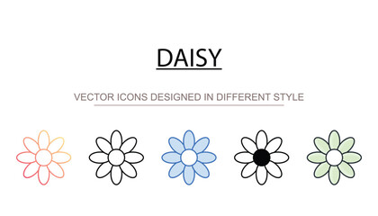 Daisy icon design with white background stock illustration