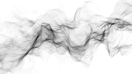 Abstract grayscale wave pattern, flowing smoke-like texture.